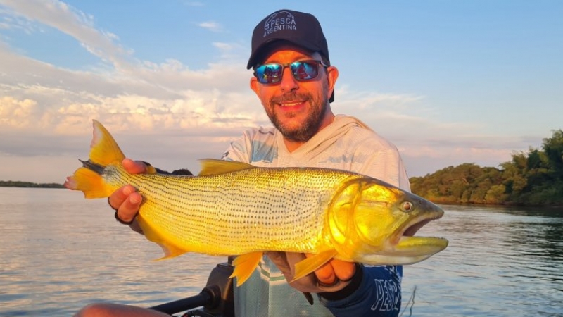 Sergio Revilla, pesca de dorados en Itá Ibaté, Corrientes