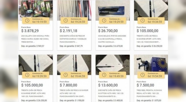 Nuevo remate online de AFIP: se subastan artículos de pesca desde $900